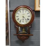 Wall clock with mahogany case