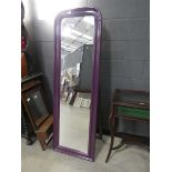 Purple framed cheval mirror