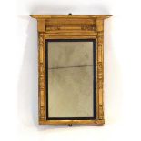 A 19th century giltwood and plaster portrait overmantle mirror, 71 x 52 cm