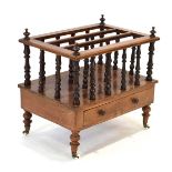 A Victorian figured walnut canterbury, w. 55 cm