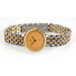 A ladies gold plated stainless steel De Ville wristwatch by Omega, the circular gold coloured dial