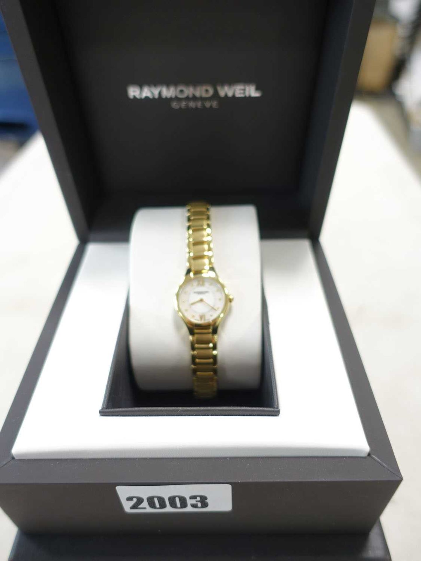 Ladies Raymond Weil roman numeral face dial gold tone stainless steel strap wristwatch - Image 2 of 2