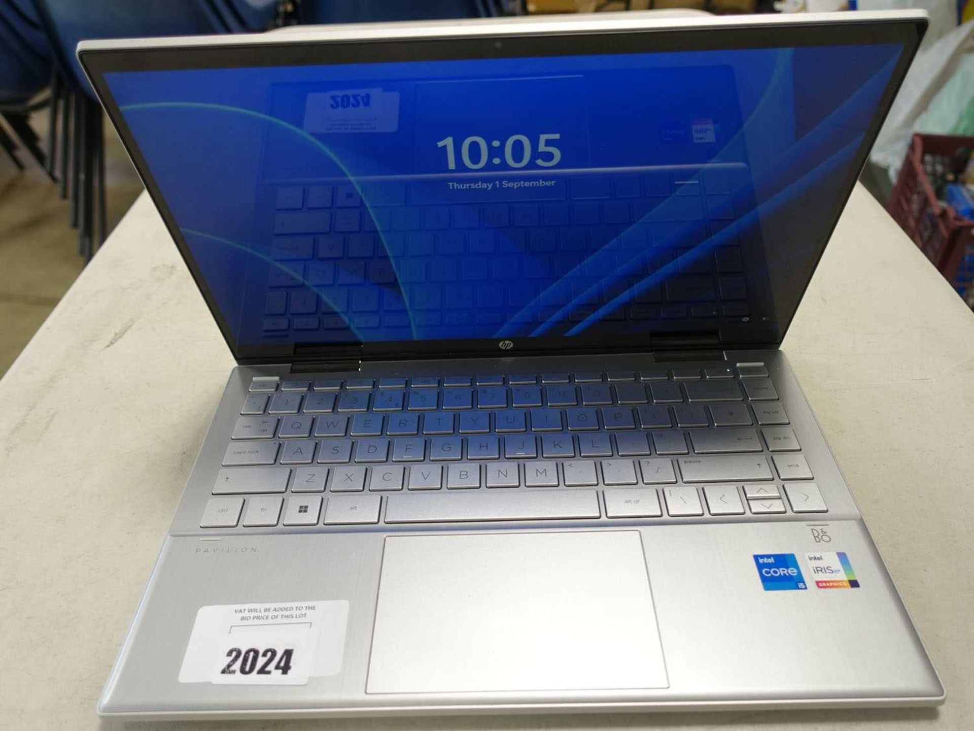 +VAT HP Pavilion laptop, core i5 11th gen cpu, 8gb ram, 512gb storage running a touchscreen