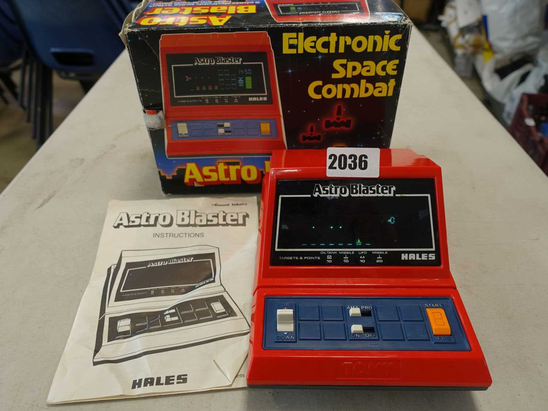 Hales Astro Blaster electronic space combat table top game including box