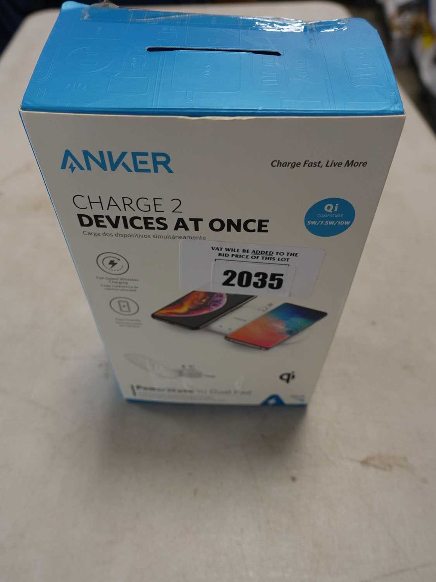 +VAT Anker charge 2 devices at once 10w dual charging pad in box