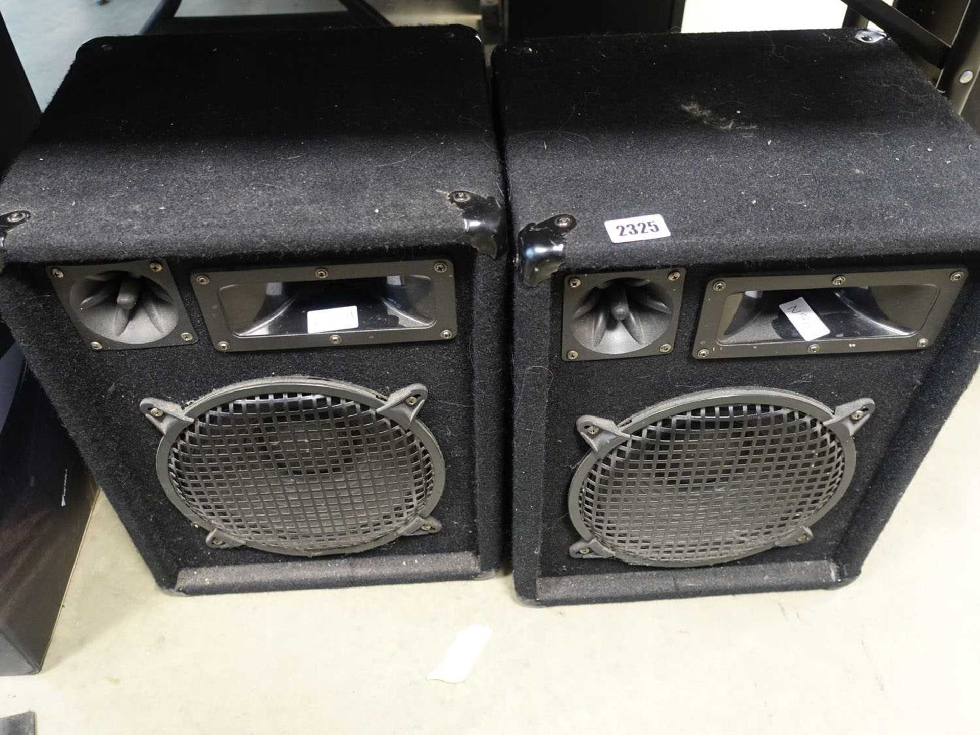 2 sets of felt-covered passive speakers