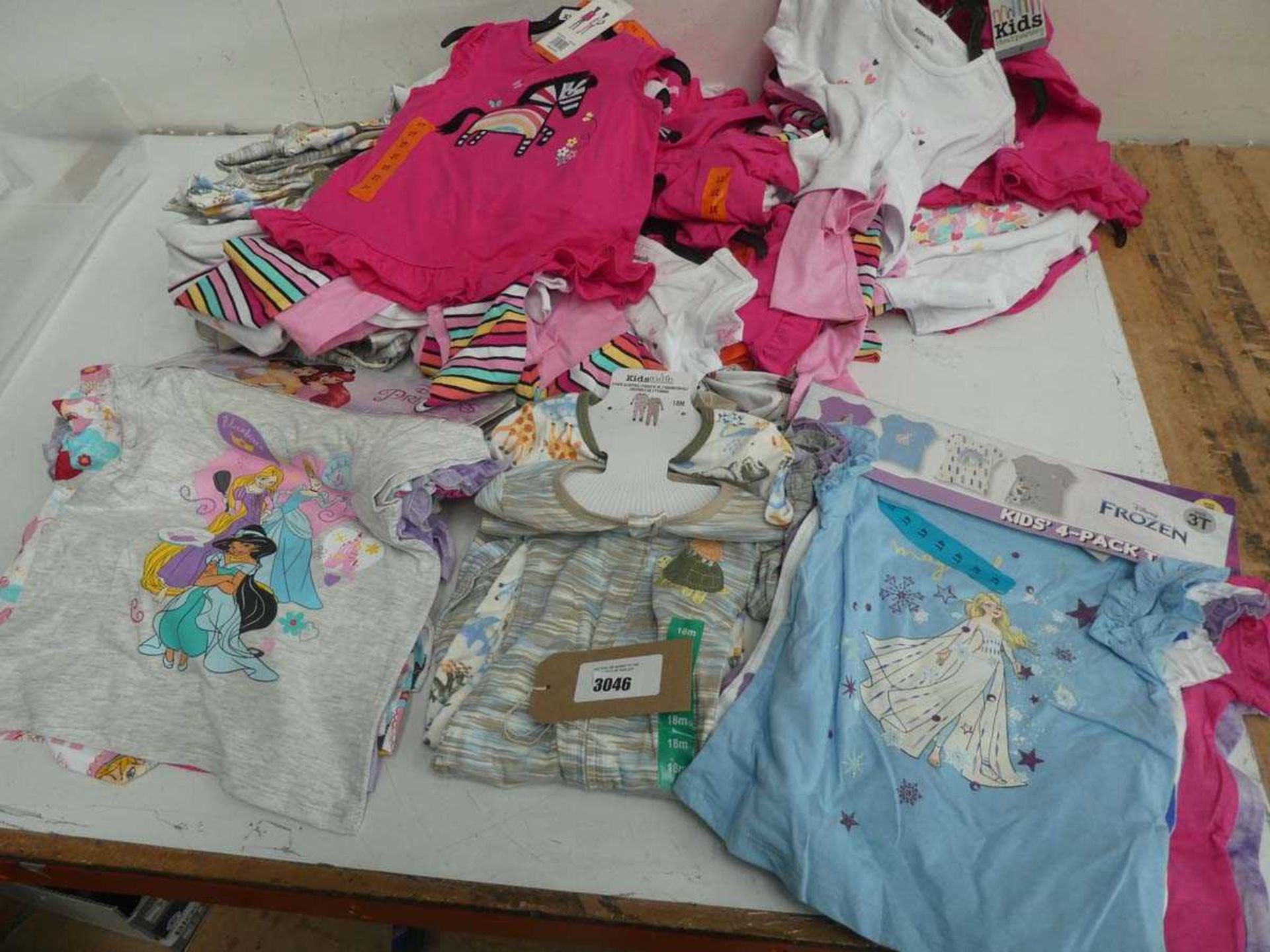 Selection of mixed children's clothing to include Kids Head Quarters, Disney, etc