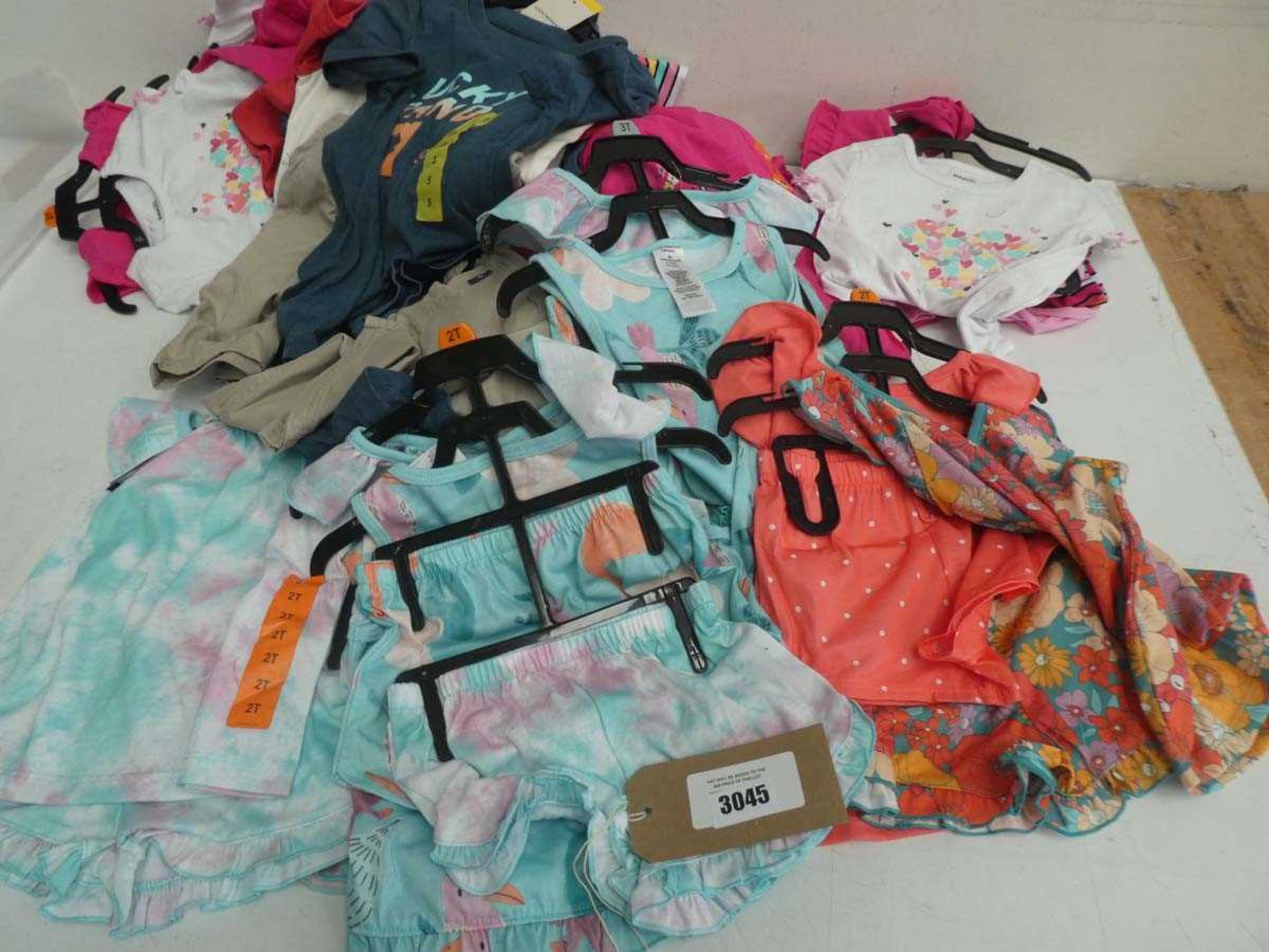 Selection of mixed children's clothing to include Carters, Lucky Brand, Kids Head Quarters, etc
