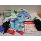 +VAT Examination gloves, disposable aprons, wash cloths, dry wipes etc