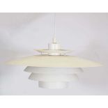 A 1970's Danish 'Bless' Type P032 white enamelled four-tier ceiling light by DanalightWorking