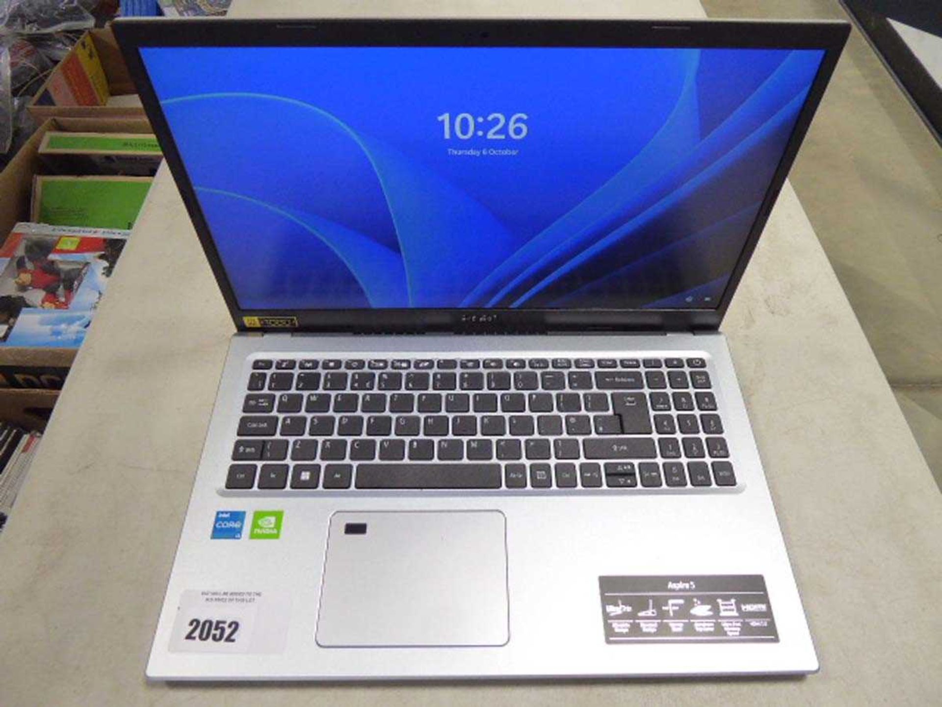 +VAT Acer Aspire 5 laptop, Intel core i3 11th gen cpu, 8gb ram, 256gb storage running Windows 11