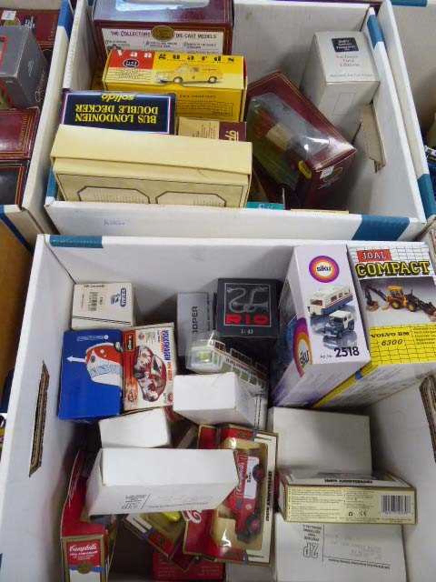 2 boxes of various mixed diecast vehicles to include vehicles by Solido, Vanguards and others