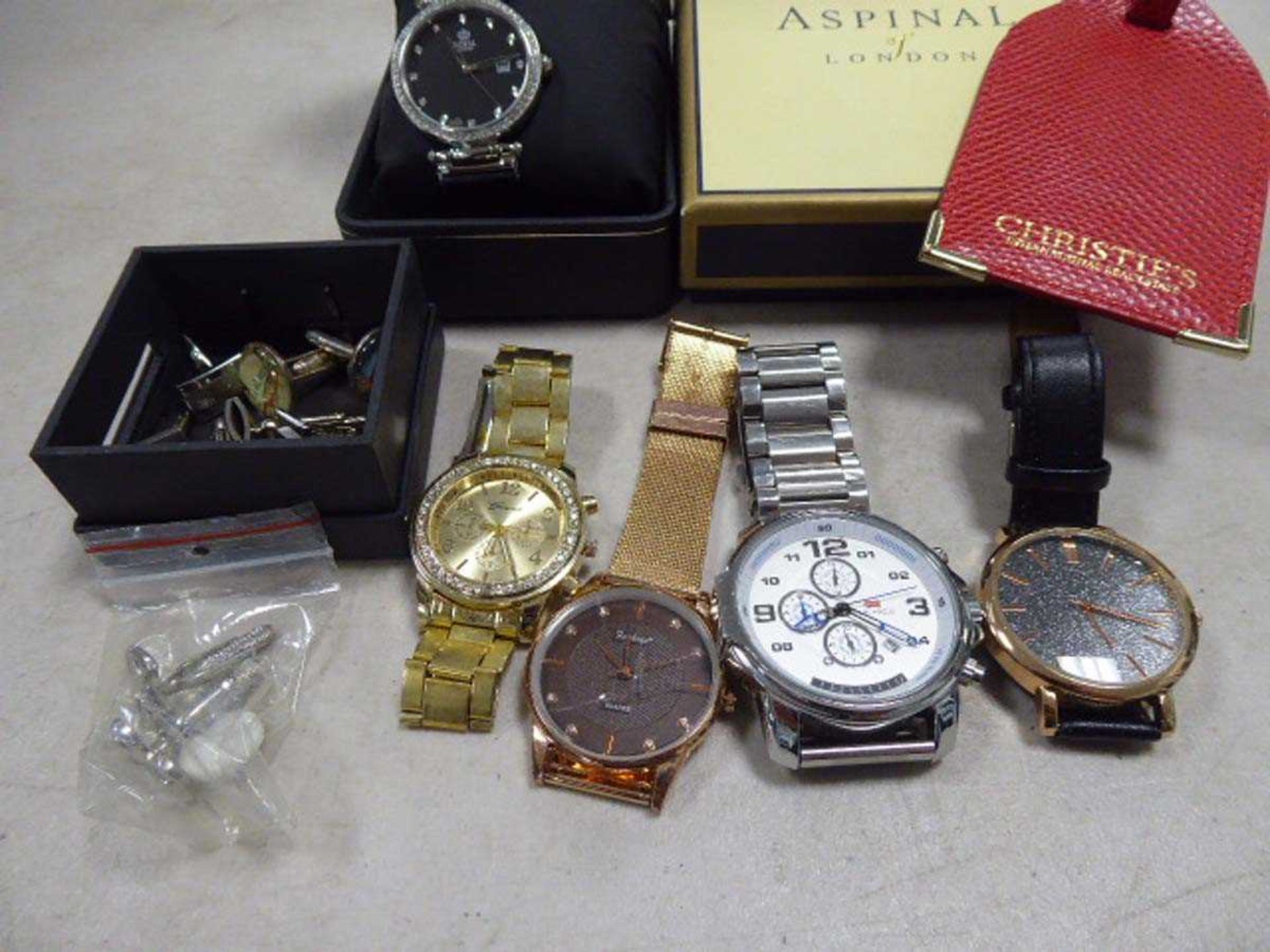 +VAT Assortment of cufflinks, wrist watches to include watches by Royal London and an Aspinal London - Image 3 of 3