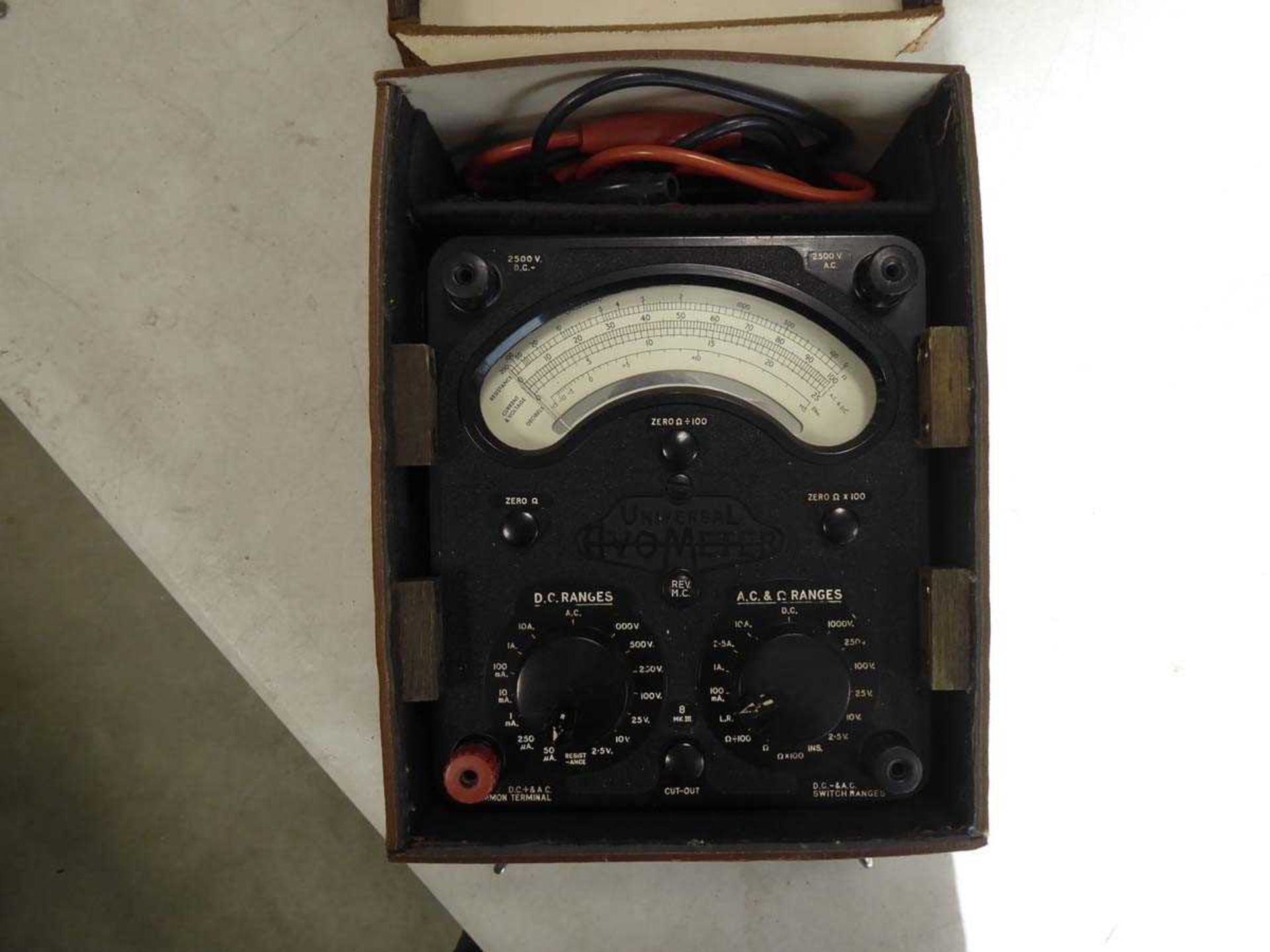 Vintage avometer in leather case