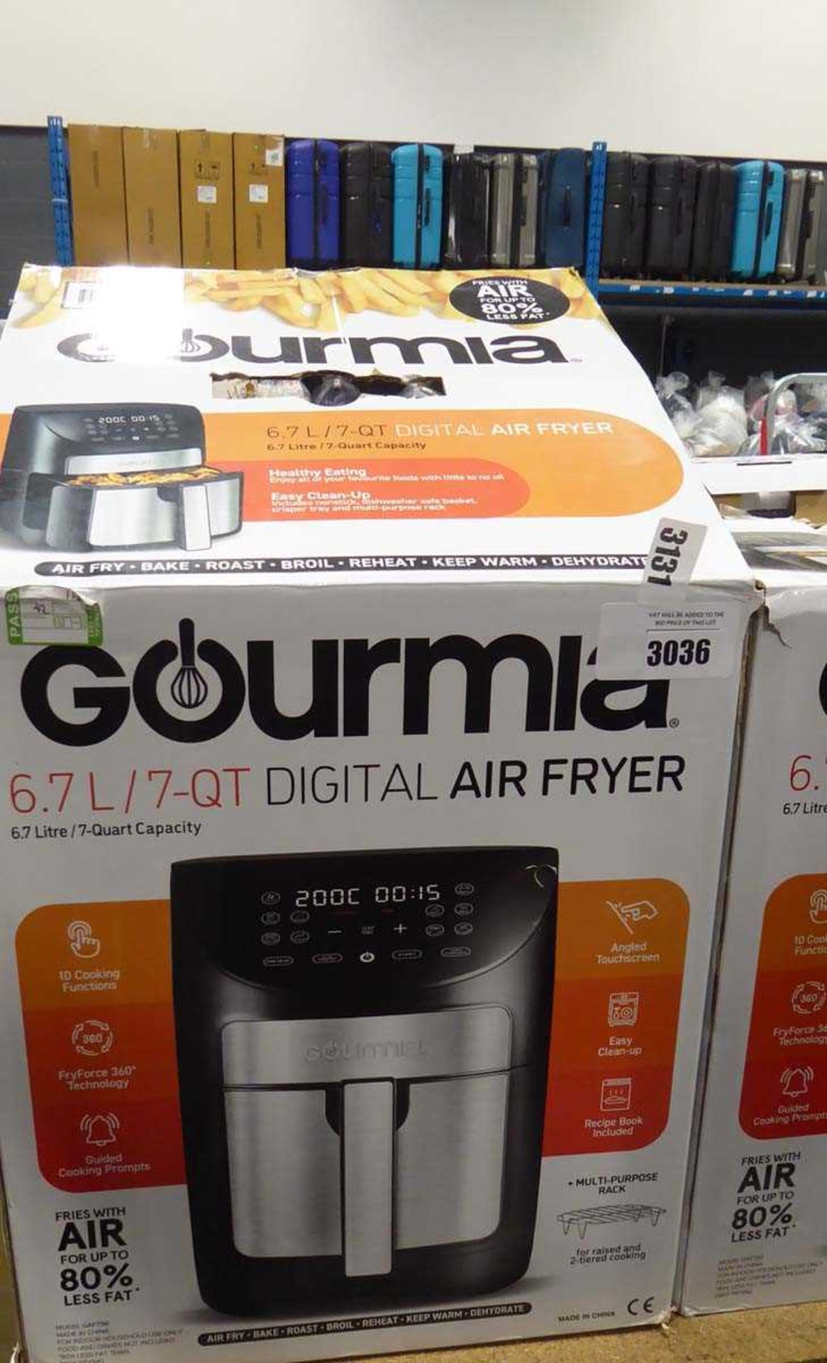+VAT Gourmia digital air fryer 6.7L, boxed