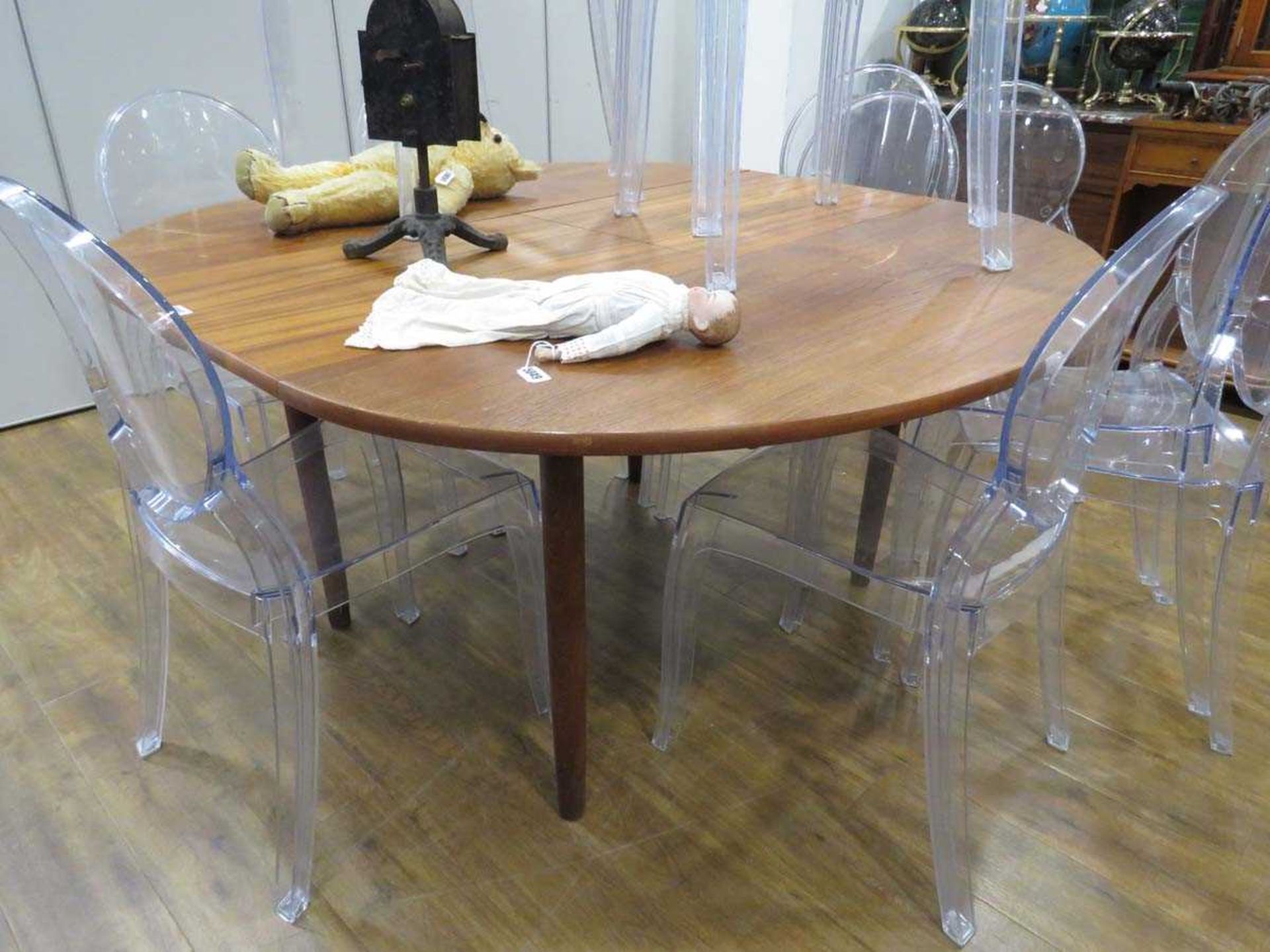 Mid century teak extending dining table