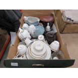 Box containing a quantity of Royal Doulton, Royal Worcester and other crockery