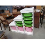 IKEA storage unit with moulded plastic drawers