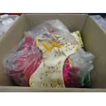 Box containing vintage Kimono's and doll's dresses