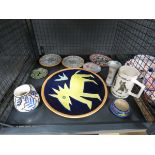 Cage containing a beer tankard, Czechoslovakian, Torquay and Poole pottery