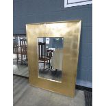 Rectangular bevelled mirror with large gold frame