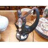 Art Deco style table lamp with dancing figure