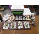 Quantity of Capodimonte panels and posies