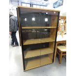 Glazed and faux oak double door bookcase