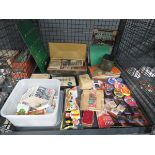 Cage containing cigarette cards and football coins