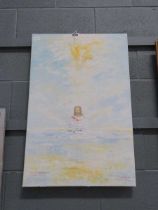 Modern oil on canvas figure of Jesus