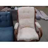 Upholstered Victorian armchair