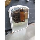 Victorian overmantle in white painted frame