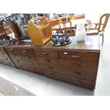 Pair of Ministry chests of two over three drawers