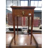 Reproduction mahogany lamp table with single drawer