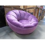 +VAT Purple velvet swivel tub chair