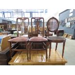 Pair of Edwardian bedroom chairs plus a bergere chair