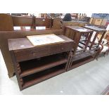 Dark wood sideboard, coffee table and a pair of lamp tables