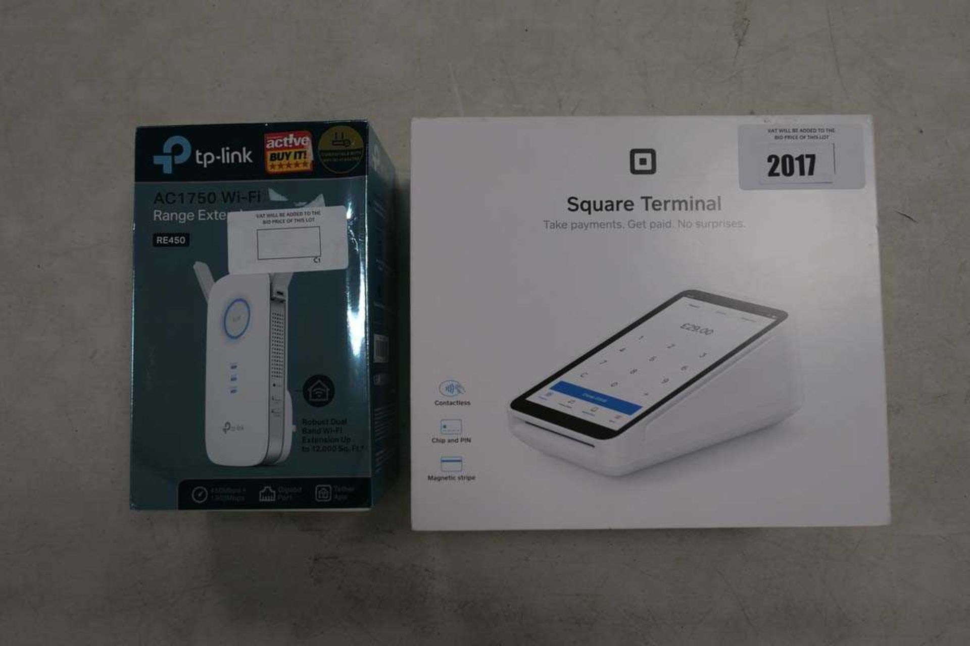 +VAT Square payment terminal system with TP Link range extender