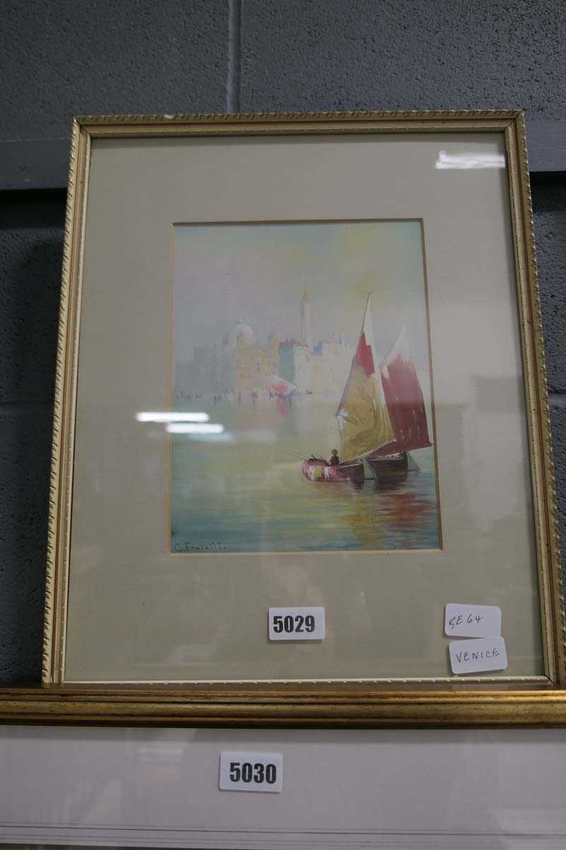 Framed and glazed Venetian scene