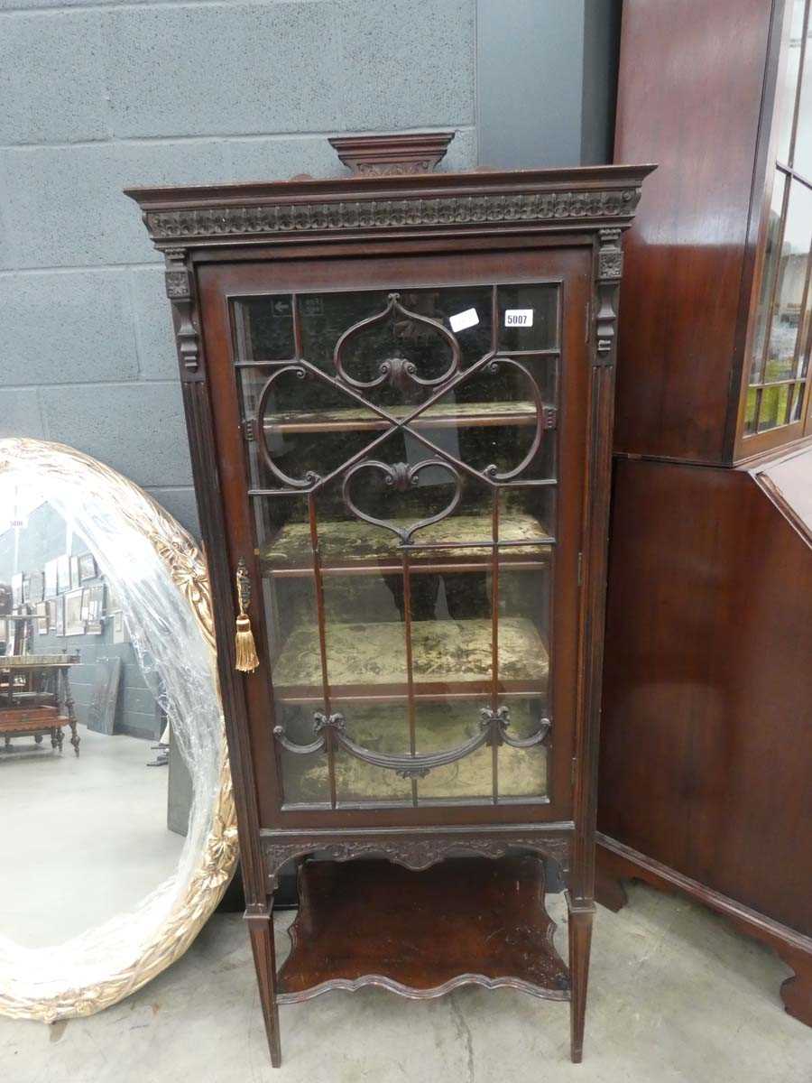 Mahogany single door glazed display cabinet