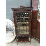 Mahogany single door glazed display cabinet