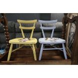 2 x painted children's chairs