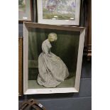 Framed print of a mourning lady