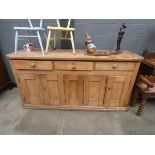 Early 20th Century pine sideboard with three drawers