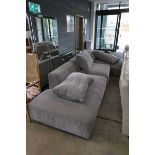 Grey suede effect corner sofa