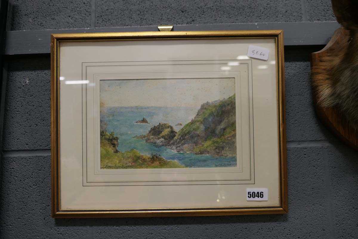 Framed and glazed watercolour of a coastal scene by JJ Hardwick ARWS