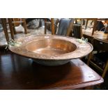 Hammered copper 2 handled bowl