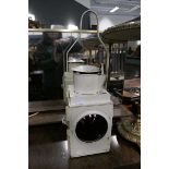 White painted railway lamp with burner