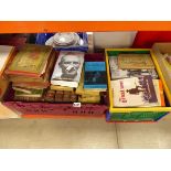 2 boxes containing military titles, biographies and childrens books