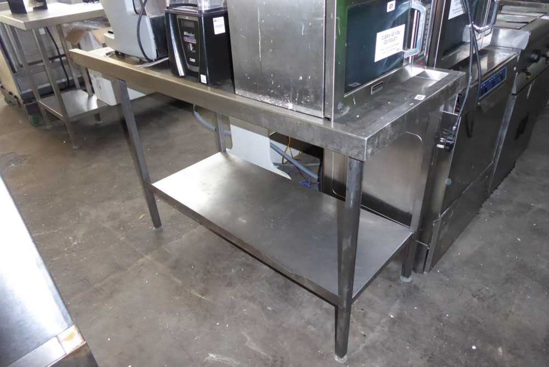 Section of stainless steel dishwasher draining board